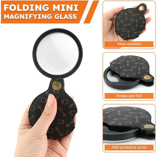 15X Foldable Pocket Magnifier – HD Optical Lens with ABS Protective Cover