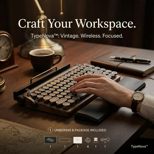 TypeNova — Retro Wireless Keyboard for Focused Work